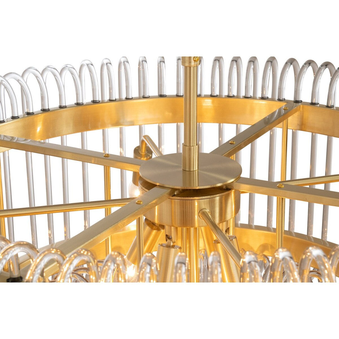 Collette 80cm 13 Light 2 Tier Chandelier Satin Brass Chandelier