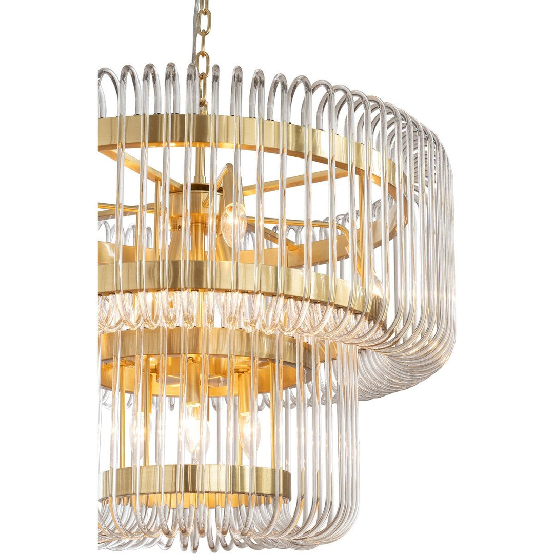 Collette 80cm 13 Light 2 Tier Chandelier Satin Brass Chandelier