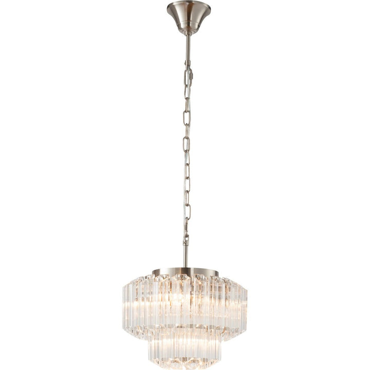 Calista Small 32cm 4 Light 2 Tier Chandelier Brushed Nickel Chandelier