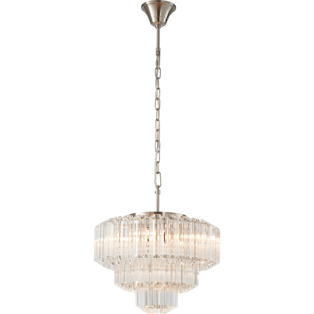 Calista Medium 42cm 5 Light 3 Tier Chandelier Brushed Nickel Chandelier