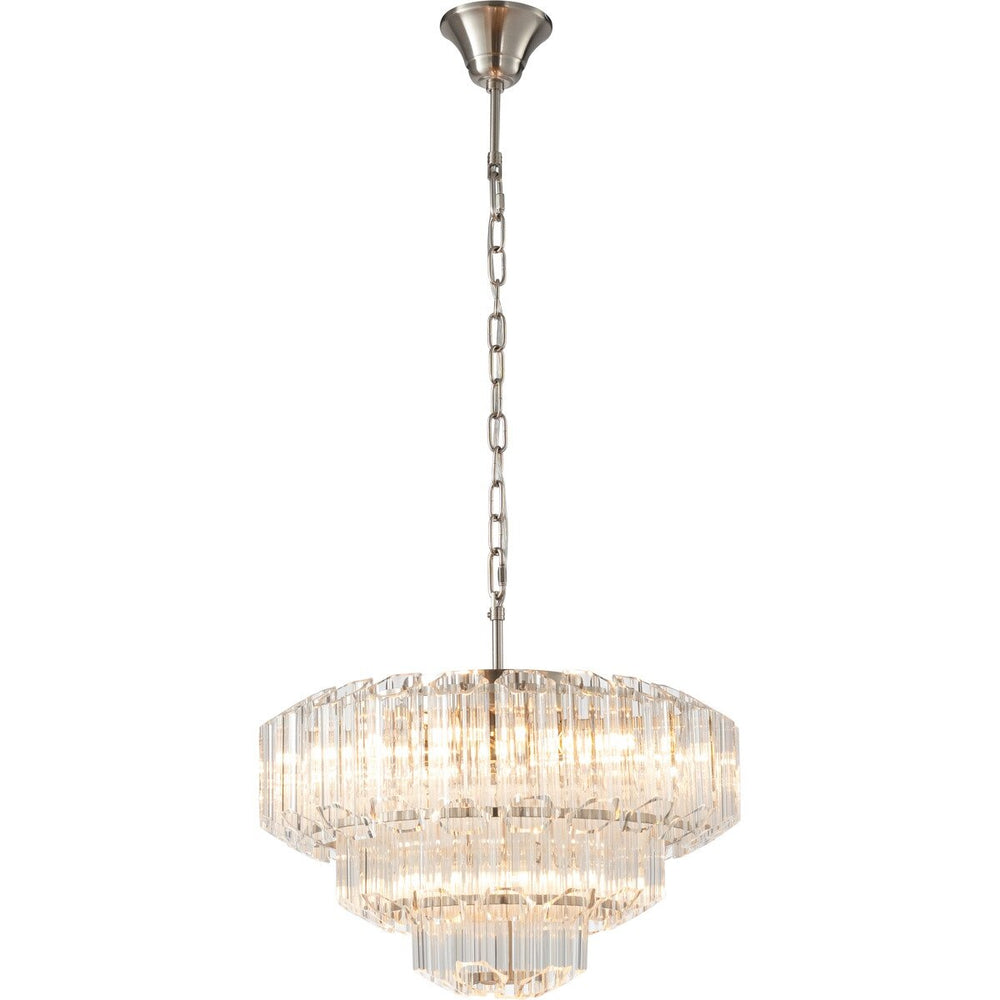 Calista Large 50cm 7 Light 3 Tier Chandelier Brushed Nickel Chandelier