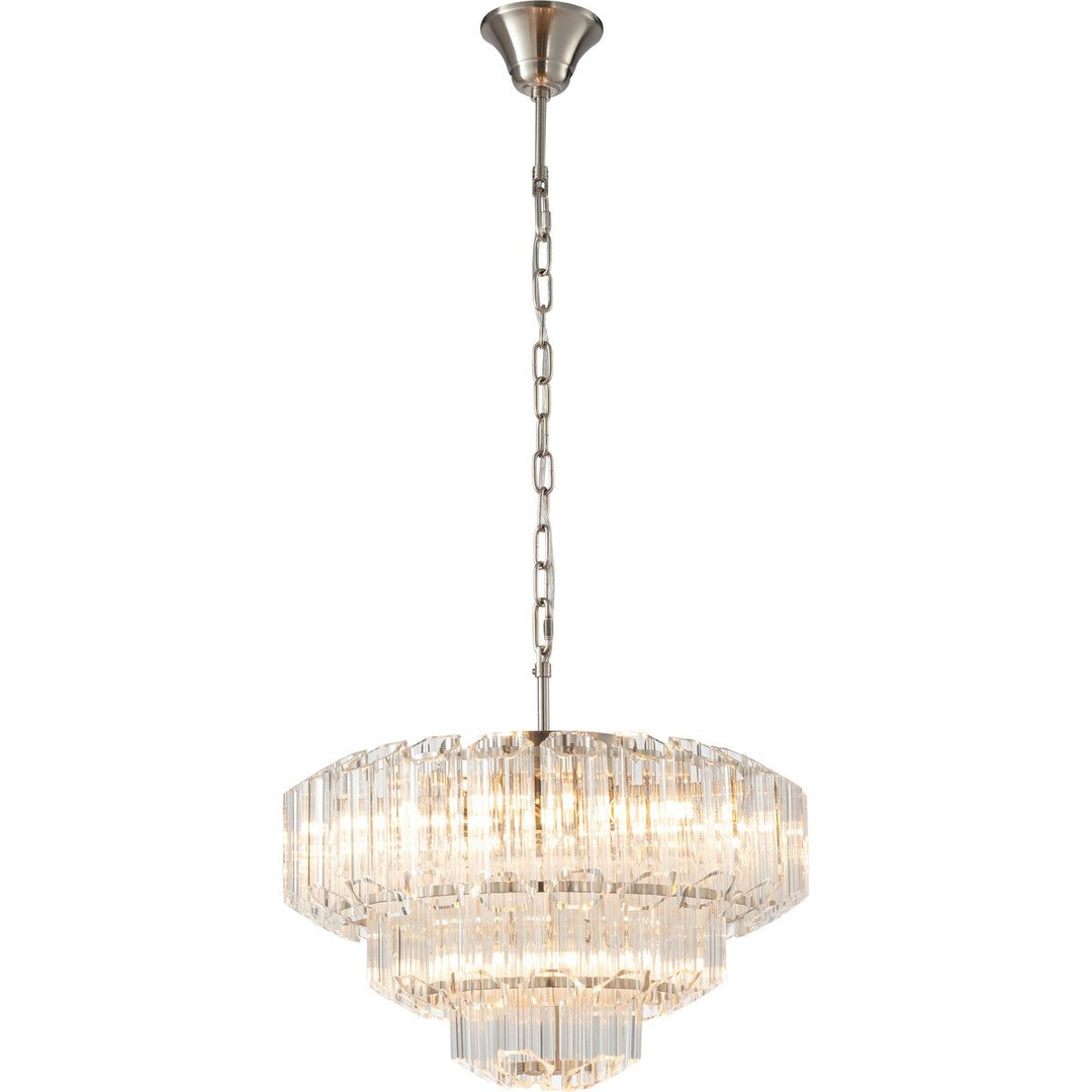 Calista Large 50cm 7 Light 3 Tier Chandelier Brushed Nickel Chandelier