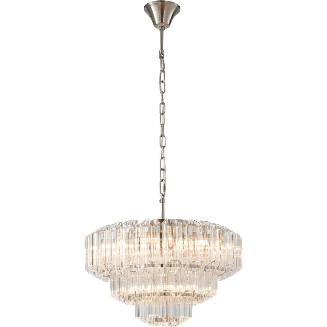 Calista Large 50cm 7 Light 3 Tier Chandelier Brushed Nickel Chandelier