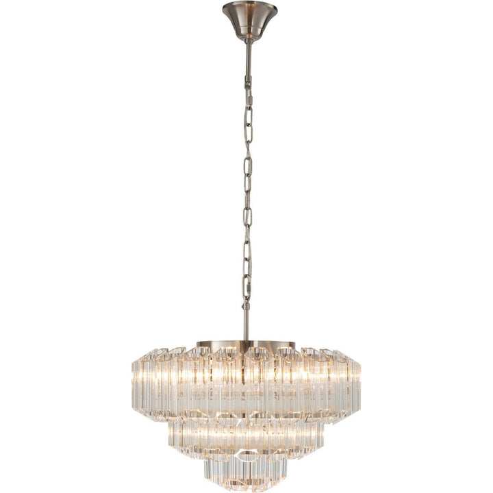 Calista Large 50cm 7 Light 3 Tier Chandelier Brushed Nickel Chandelier
