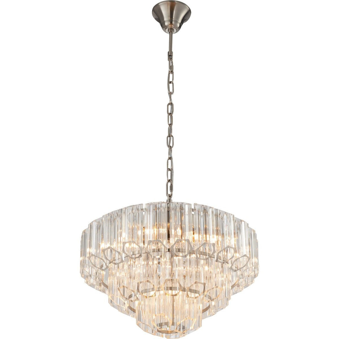 Calista Large 50cm 7 Light 3 Tier Chandelier Brushed Nickel Chandelier