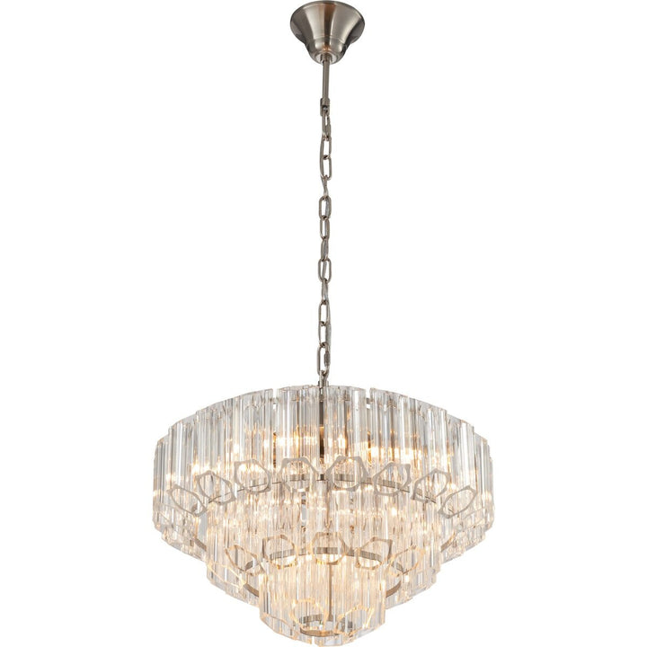 Calista Large 50cm 7 Light 3 Tier Chandelier Brushed Nickel Chandelier