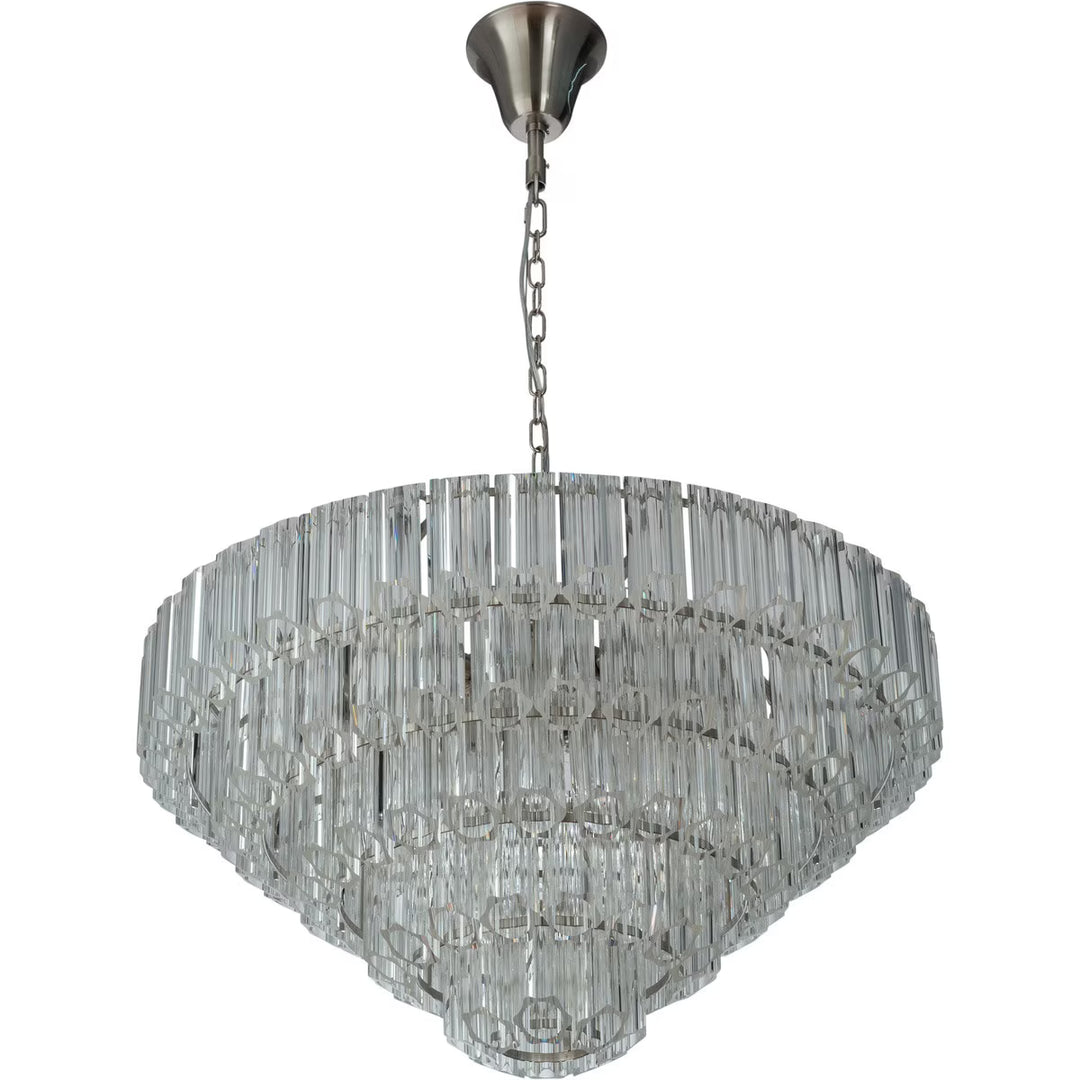 Calista Extra Large 85cm 12 Light 5 Tier Chandelier, Brushed Nickel Chandelier