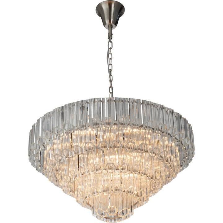 Calista Extra Large 85cm 12 Light 5 Tier Chandelier, Brushed Nickel Chandelier