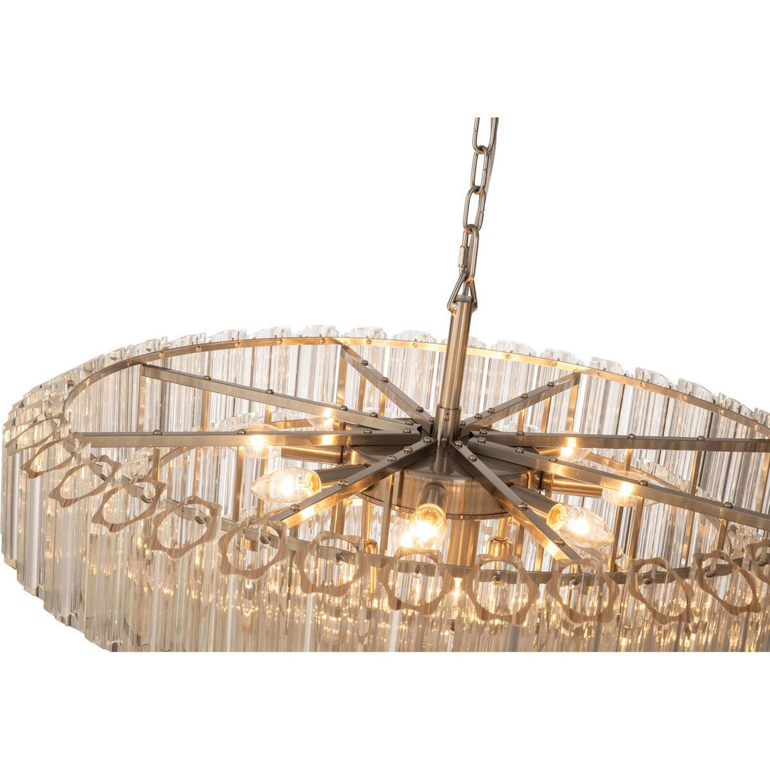Calista Extra Large 85cm 12 Light 5 Tier Chandelier, Brushed Nickel Chandelier