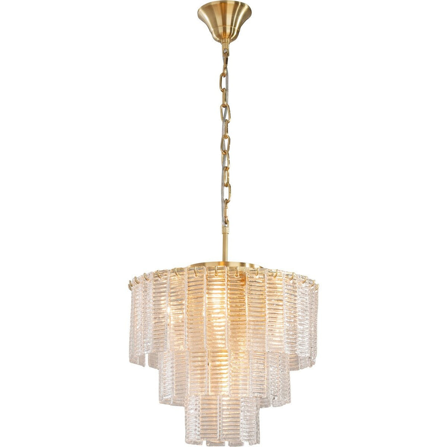 Alara Small 40cm 3 Tier 5 Light Chandelier Satin Brass Chandelier