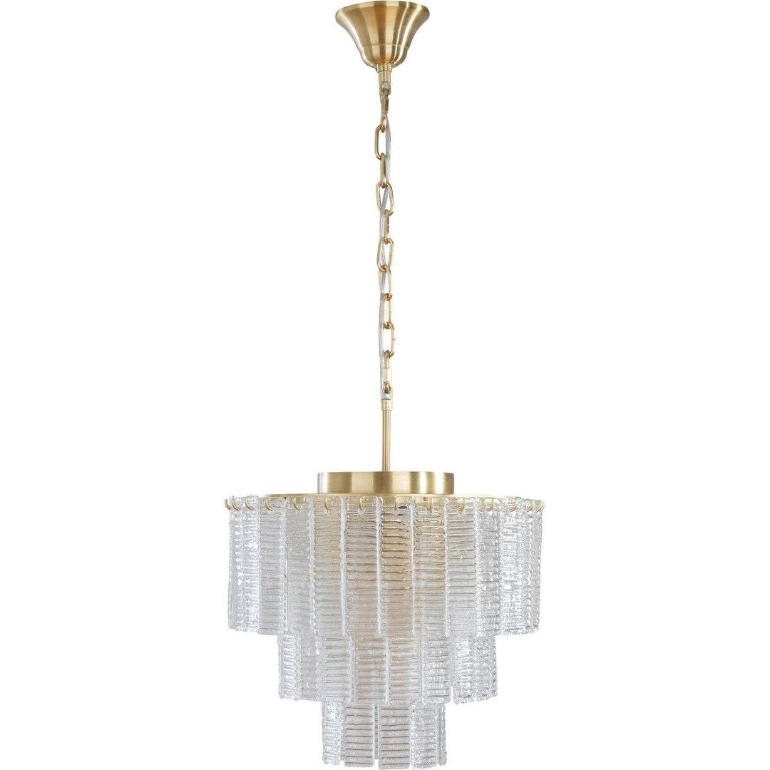 Alara Small 40cm 3 Tier 5 Light Chandelier Satin Brass Chandelier