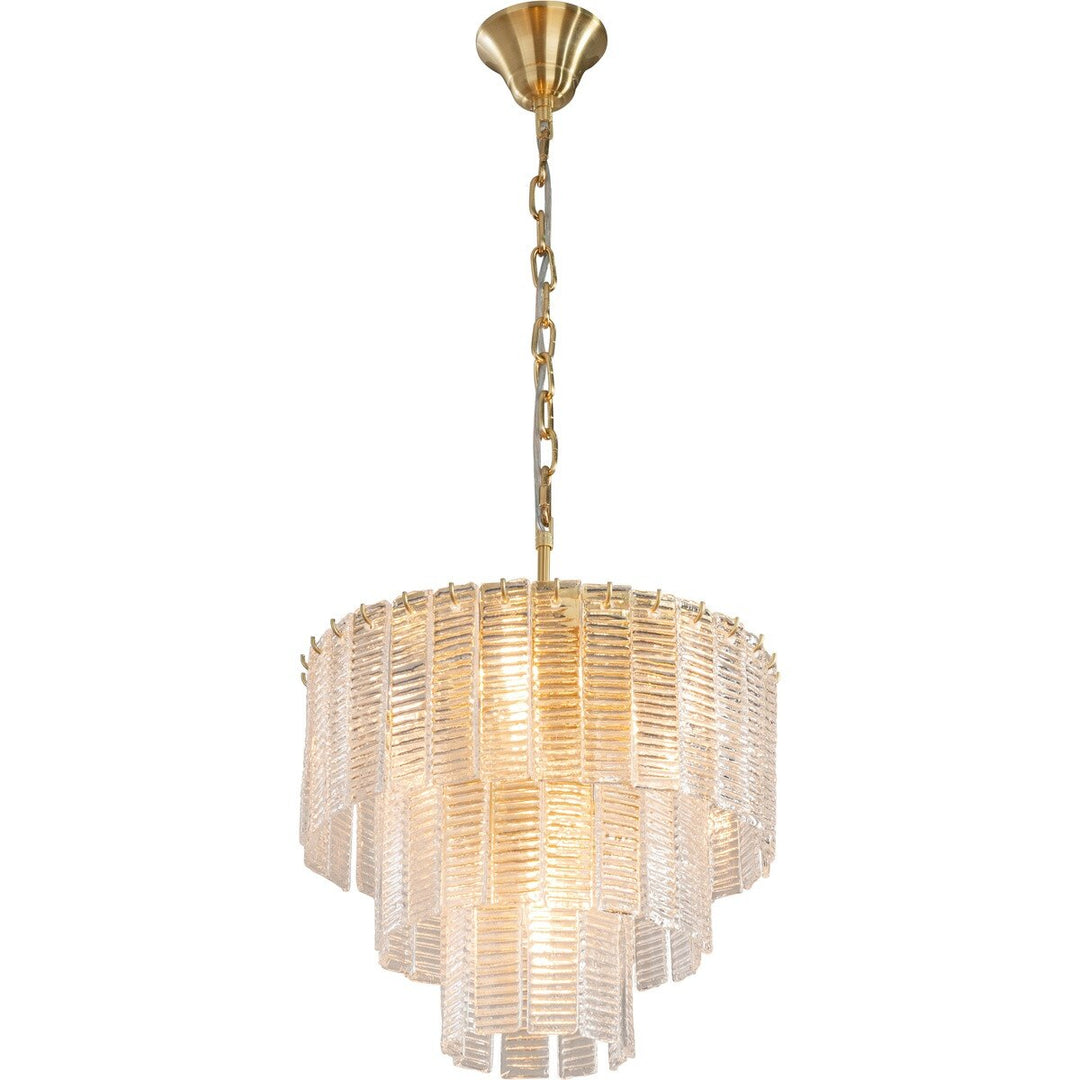 Alara Small 40cm 3 Tier 5 Light Chandelier Satin Brass Chandelier