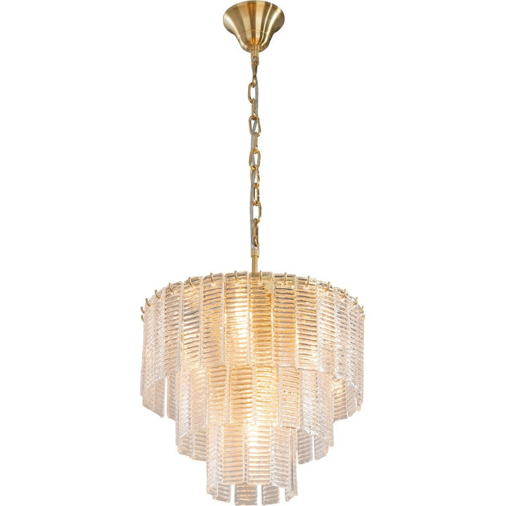 Alara Small 40cm 3 Tier 5 Light Chandelier Satin Brass Chandelier