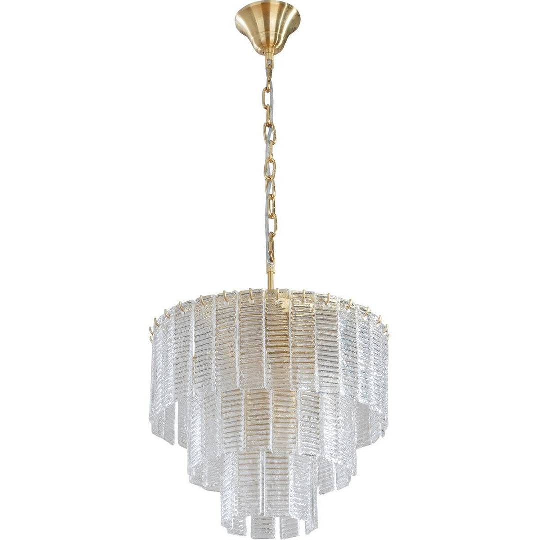 Alara Small 40cm 3 Tier 5 Light Chandelier Satin Brass Chandelier