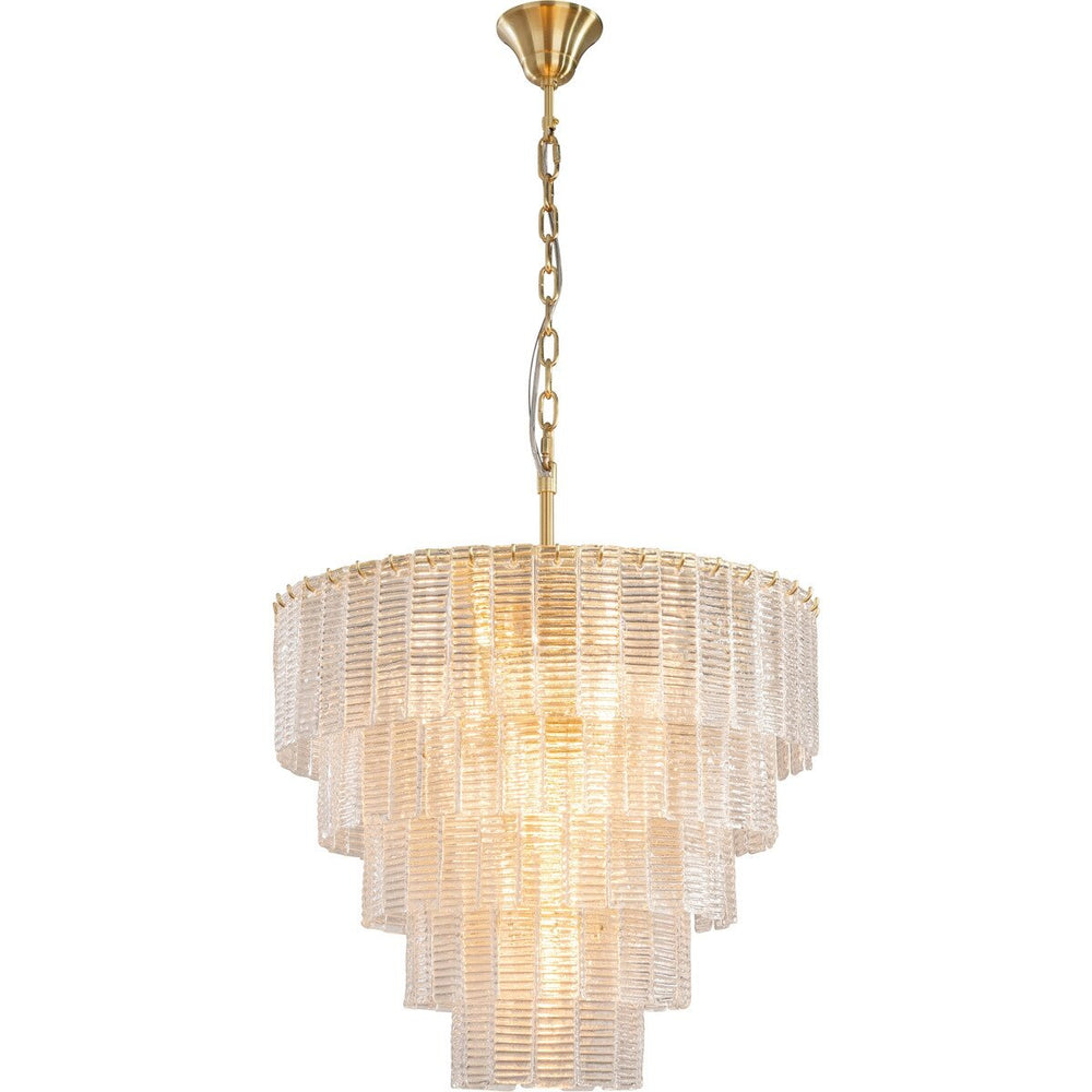 Alara Medium 60cm 9 Light 5 Tier Chandelier Satin Brass Chandelier