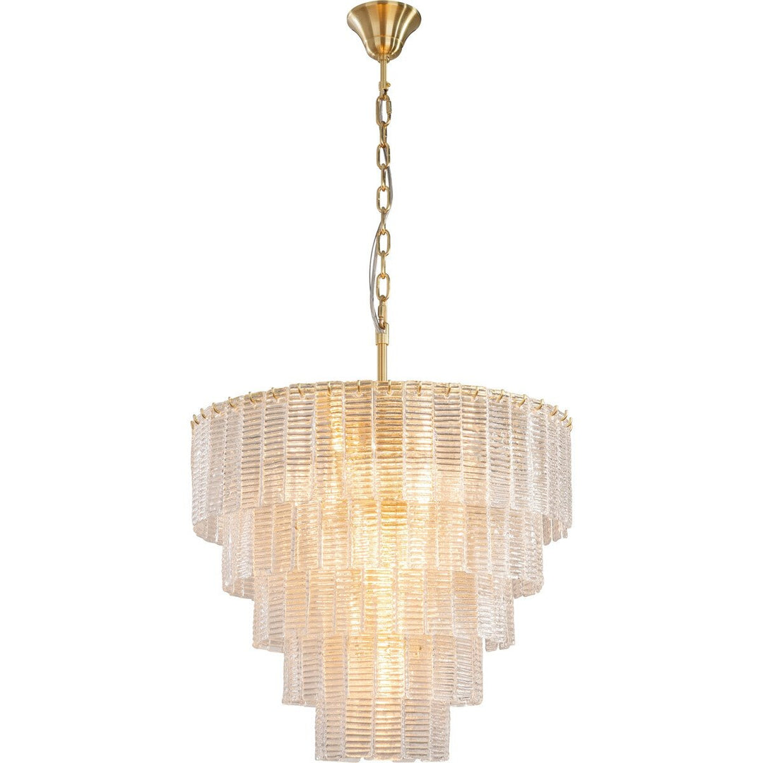 Alara Medium 60cm 9 Light 5 Tier Chandelier Satin Brass Chandelier