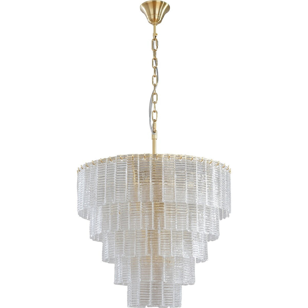 Alara Medium 60cm 9 Light 5 Tier Chandelier Satin Brass Chandelier