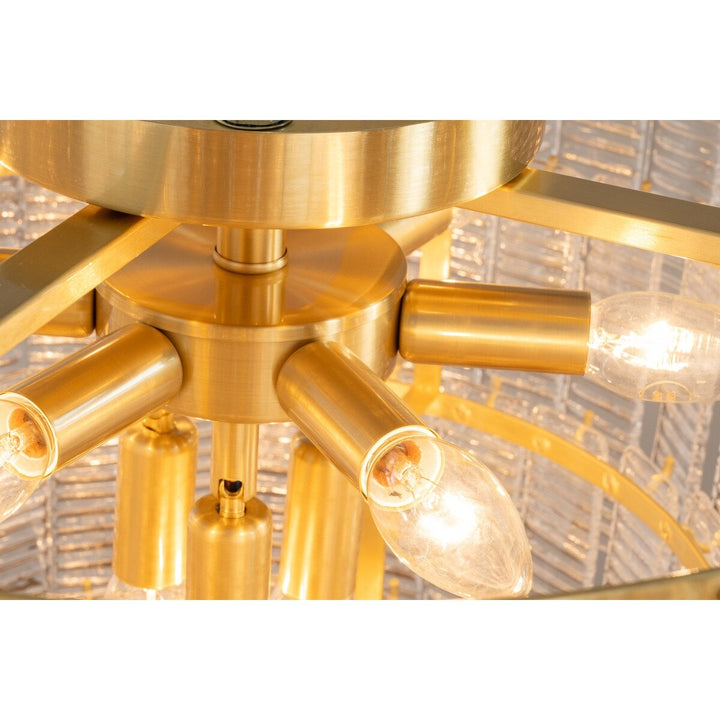 Alara Medium 60cm 9 Light 5 Tier Chandelier Satin Brass Chandelier