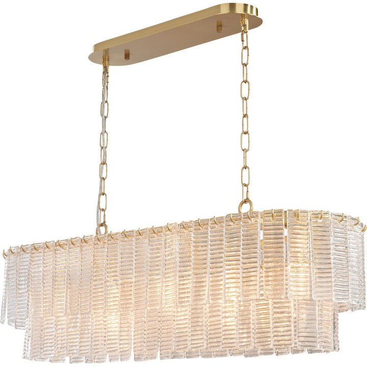 Alara 100cm 5 Light Bench Chandelier Satin Brass Chandelier