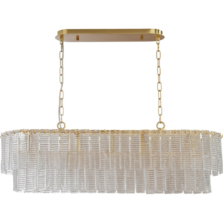 Alara 100cm 5 Light Bench Chandelier Satin Brass Chandelier