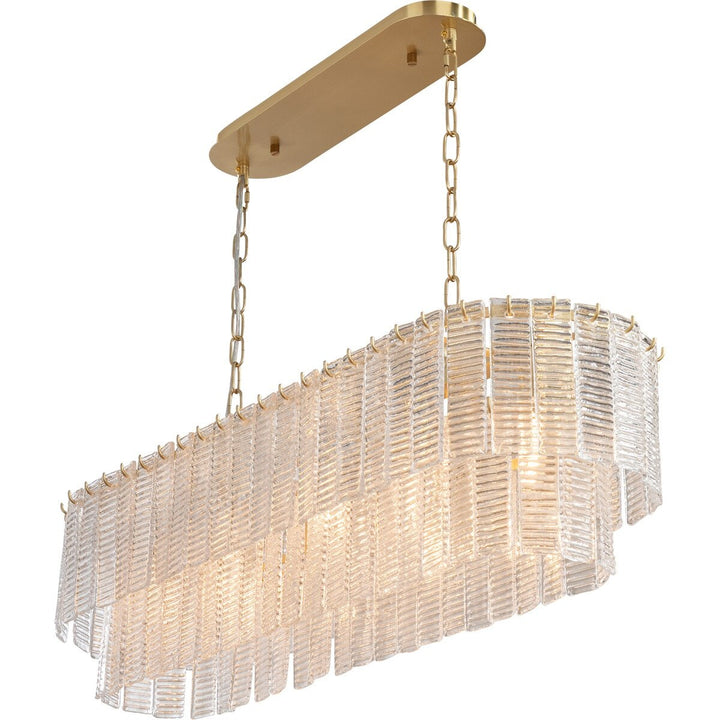 Alara 100cm 5 Light Bench Chandelier Satin Brass Chandelier