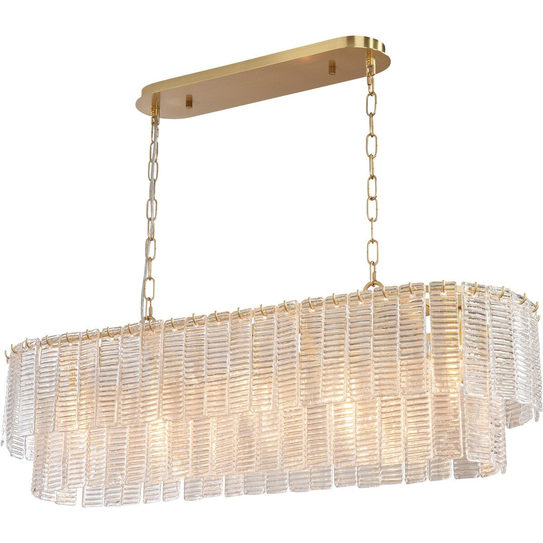 Alara 100cm 5 Light Bench Chandelier Satin Brass Chandelier