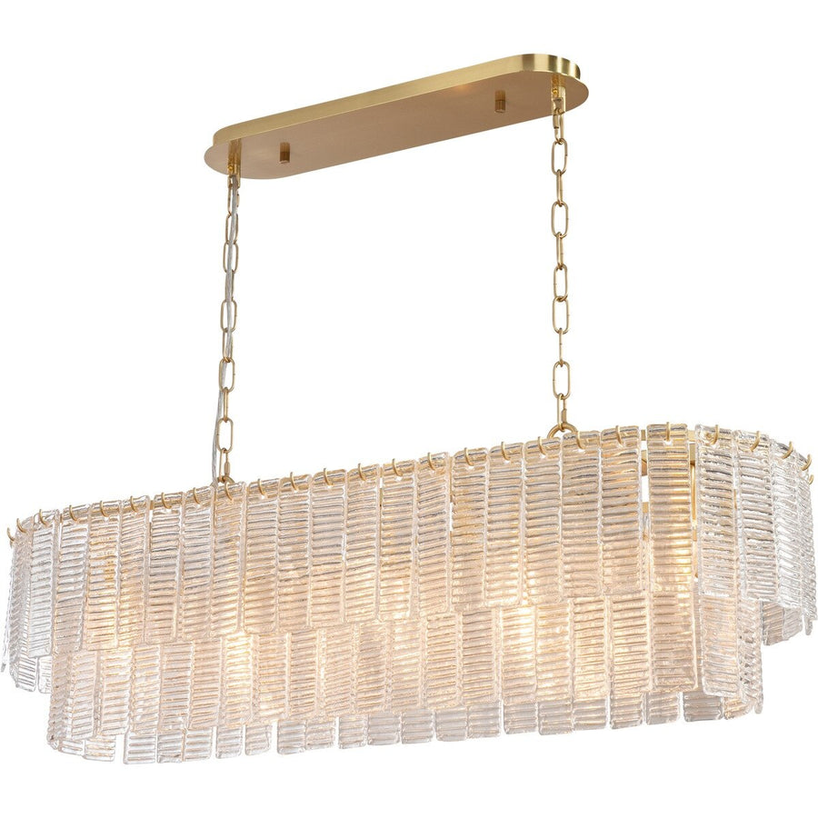Alara 100cm 5 Light Bench Chandelier Satin Brass Chandelier