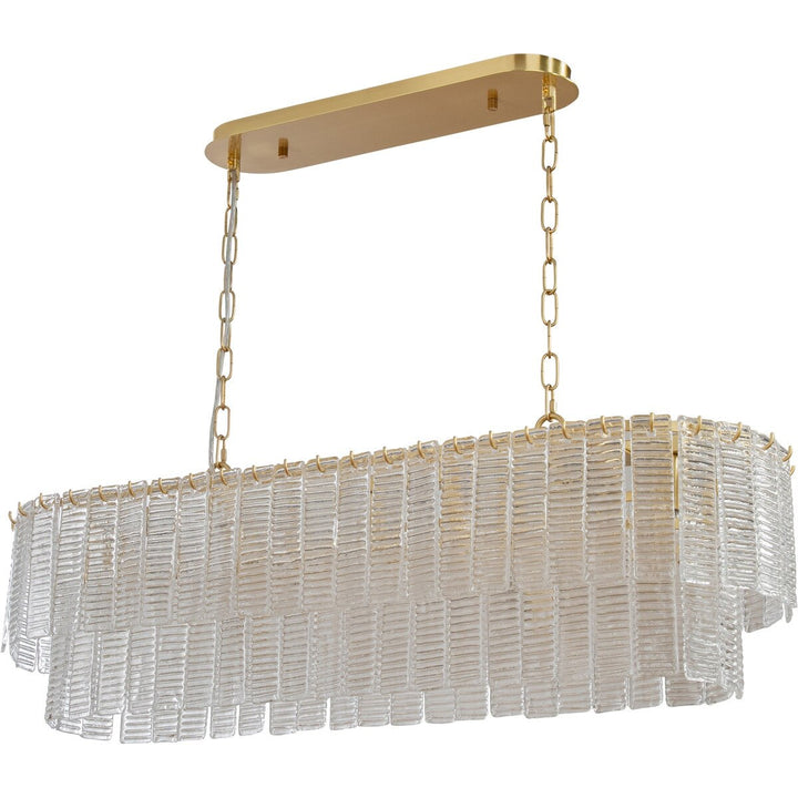 Alara 100cm 5 Light Bench Chandelier Satin Brass Chandelier