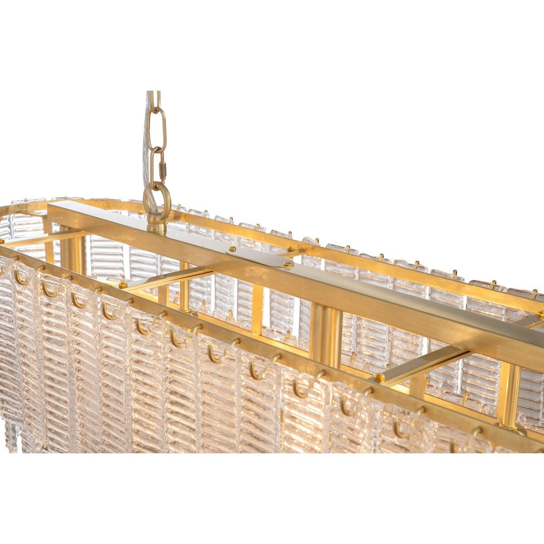 Alara 100cm 5 Light Bench Chandelier Satin Brass Chandelier