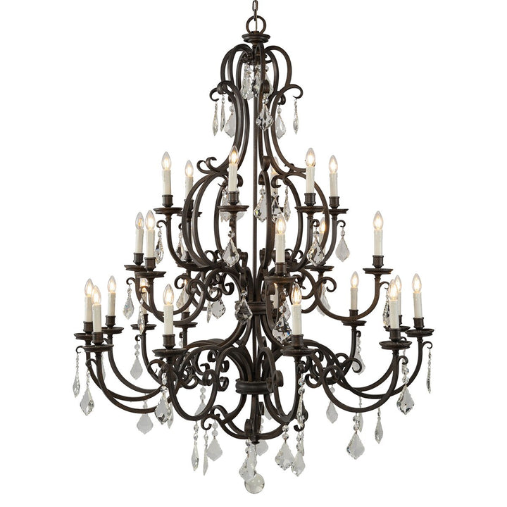 Louis 15th 24 Light Crystal Glass Chandelier
