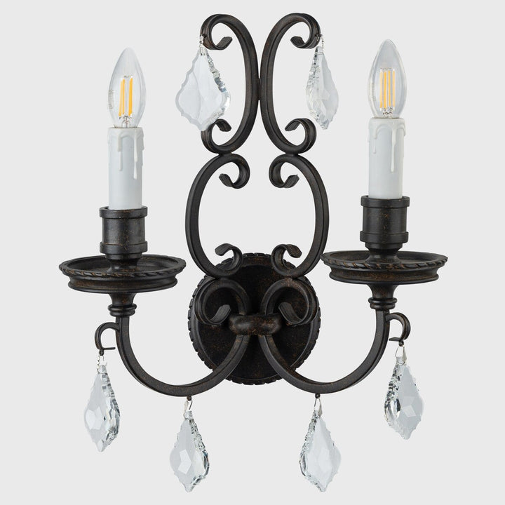 Louis 15th 2 Light Wall Bracket White Candle Cover Chandelier