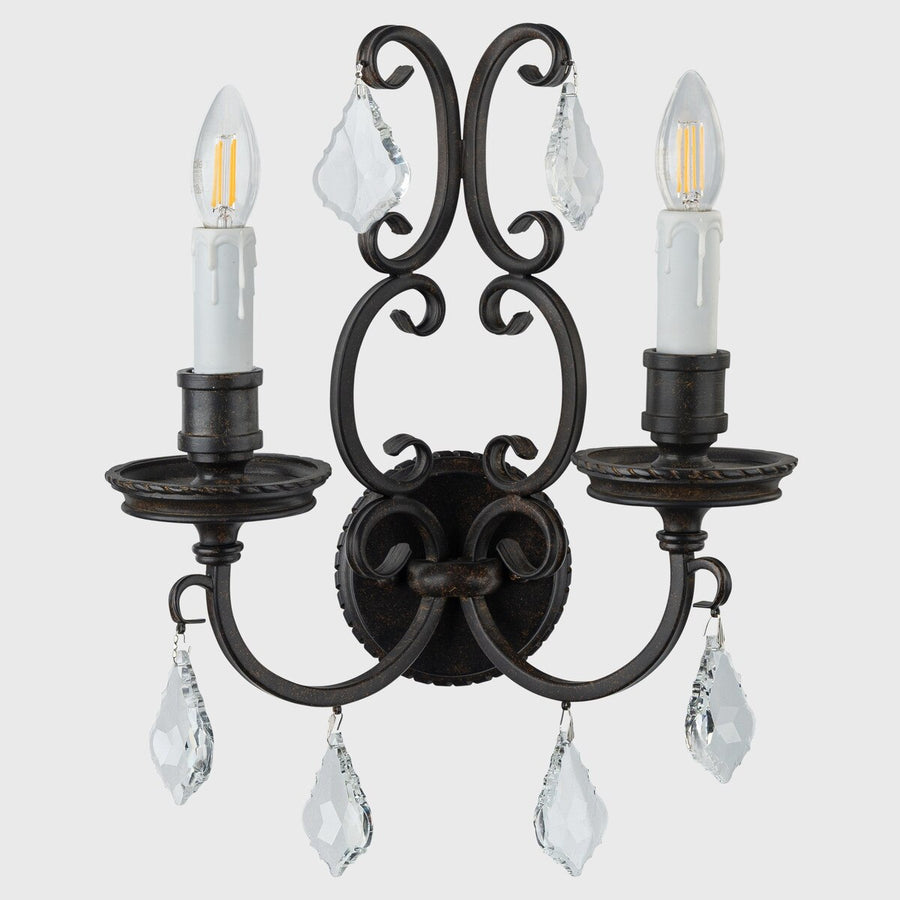 Louis 15th 2 Light Wall Bracket White Candle Cover Chandelier