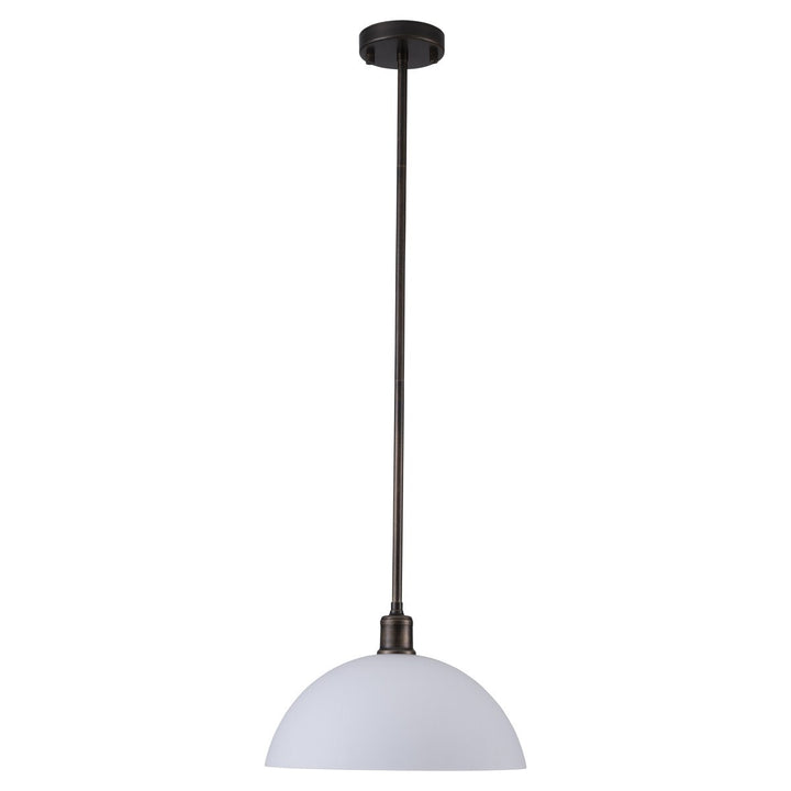 Sienna 1 Light Pendant with Opal Matte Glass Shade Antique Brass