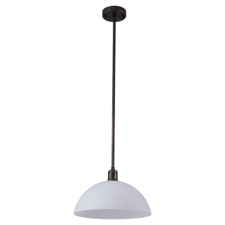 Sienna 1 Light Pendant with Opal Matte Glass Shade Antique Brass