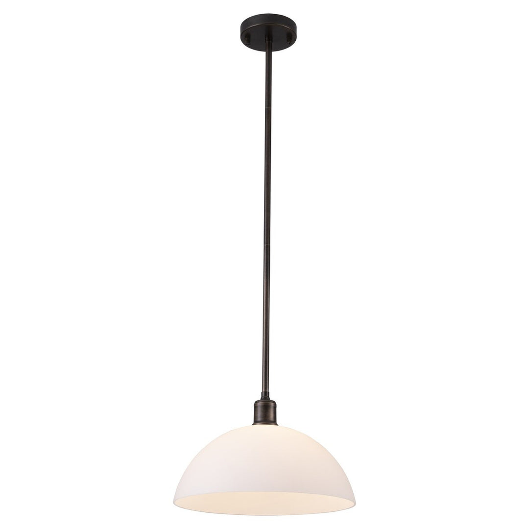Sienna 1 Light Pendant with Opal Matte Glass Shade Antique Brass