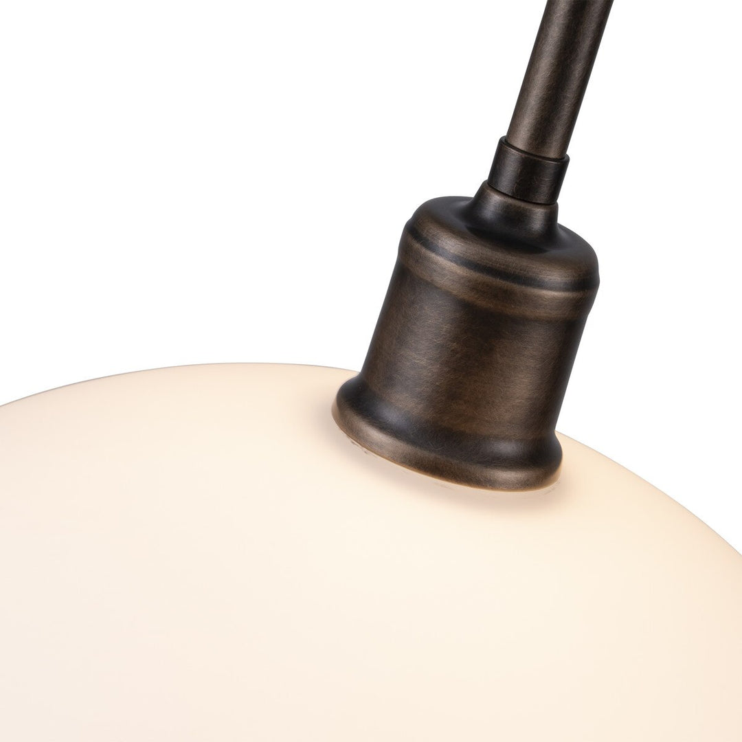 Sienna 1 Light Pendant with Opal Matte Glass Shade Antique Brass
