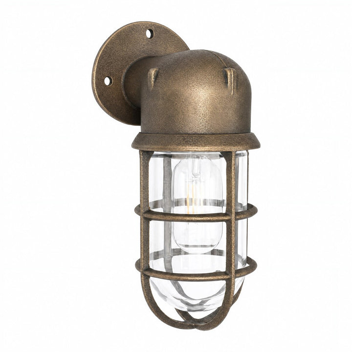 Harbour Outdoor Wall Bunker Light Solid Brass/Aged Brass Aged Brass WALL LIGHT