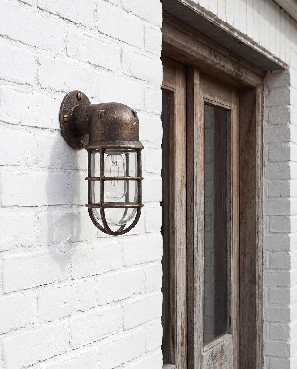 Harbour Outdoor Wall Bunker Light Solid Brass/Aged Brass WALL LIGHT