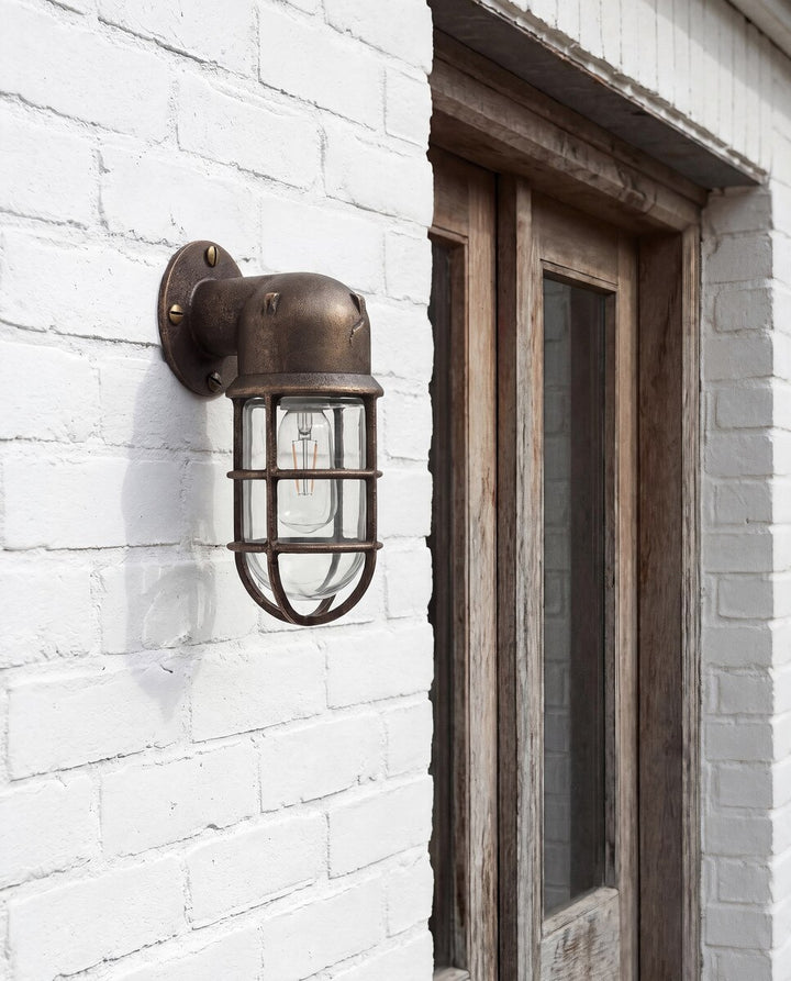 Harbour Outdoor Wall Bunker Light Solid Brass/Aged Brass WALL LIGHT