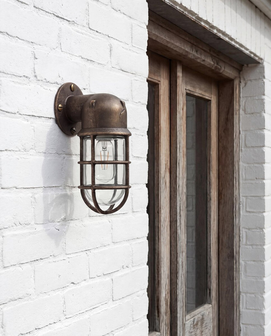 Harbour Outdoor Wall Bunker Light Solid Brass/Aged Brass WALL LIGHT