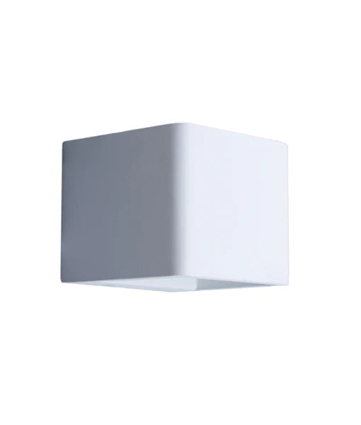 LONDON: City Series LED Interior Matte White Cube Up/Down Wall Light