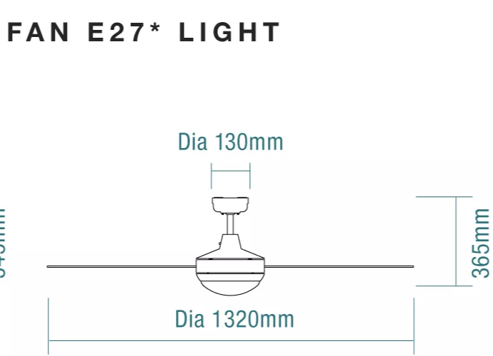 Lifestyle 52″ AC Ceiling Fan with E27 Lights