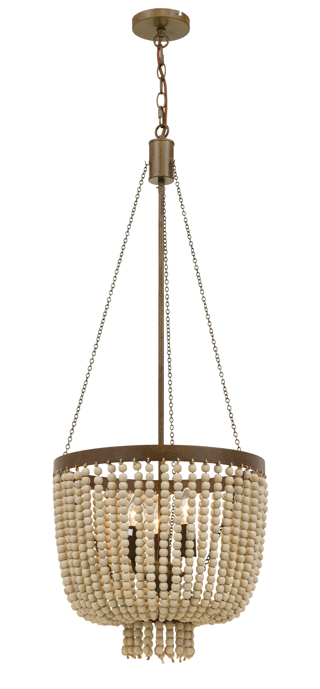 MADDISSON small Beaded Pendant Bronze with Natural Beaded Pendant