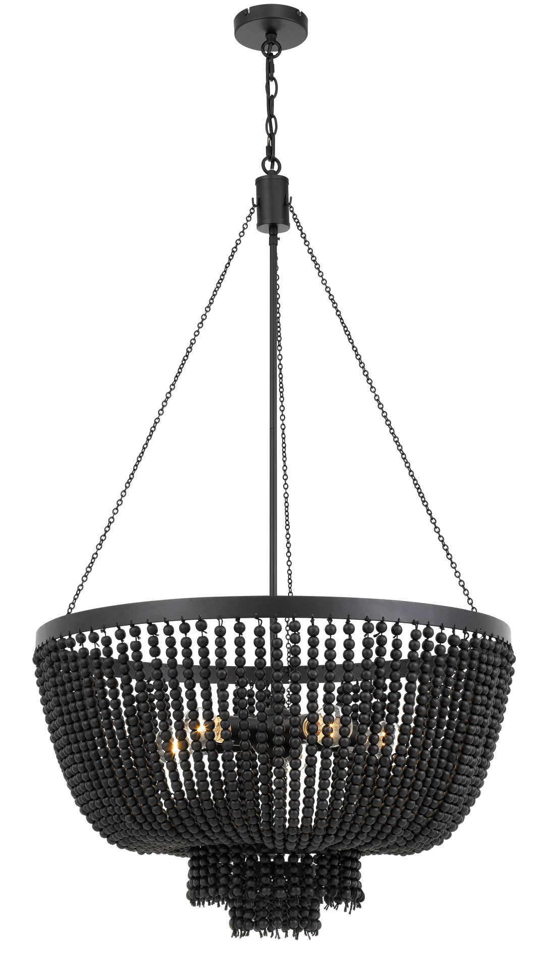 MADDISSON white Wash Beaded Pendant Black Pendant