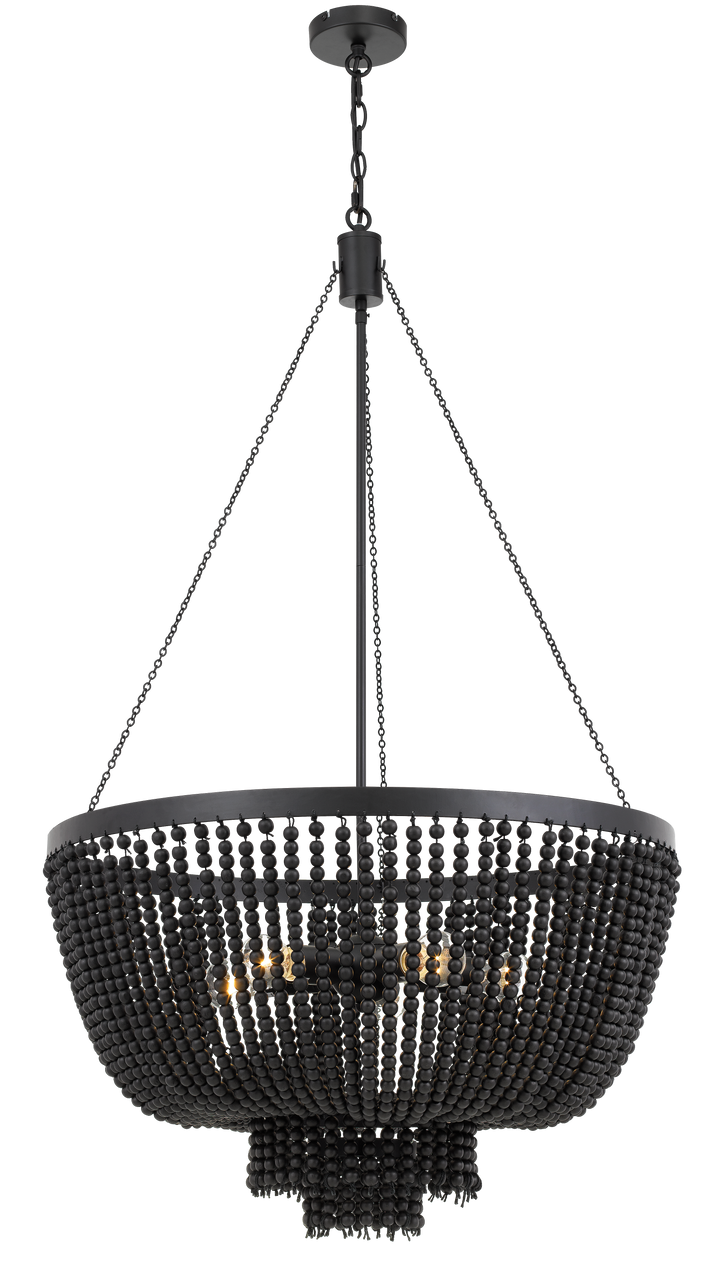 MADDISSON white Wash Beaded Pendant Black Pendant