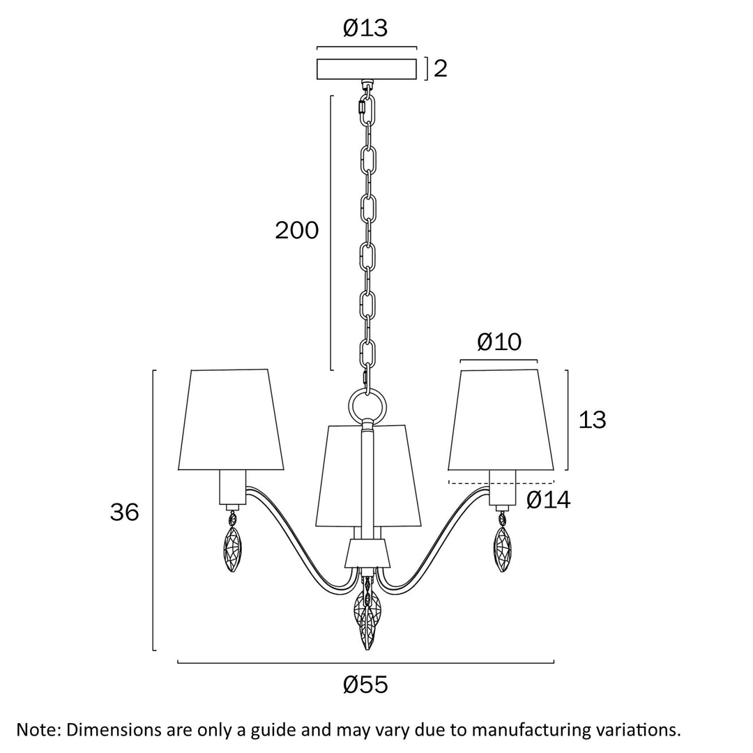 MALVERN 3 LIGHT PENDANT