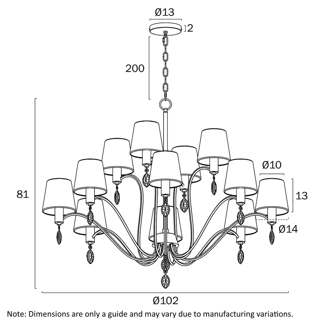 MALVERN 12 LIGHT PENDANT