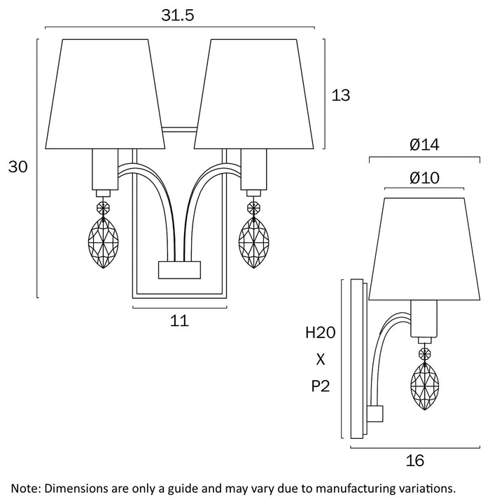 MALVERN 2 WALL LIGHT WALL LIGHT
