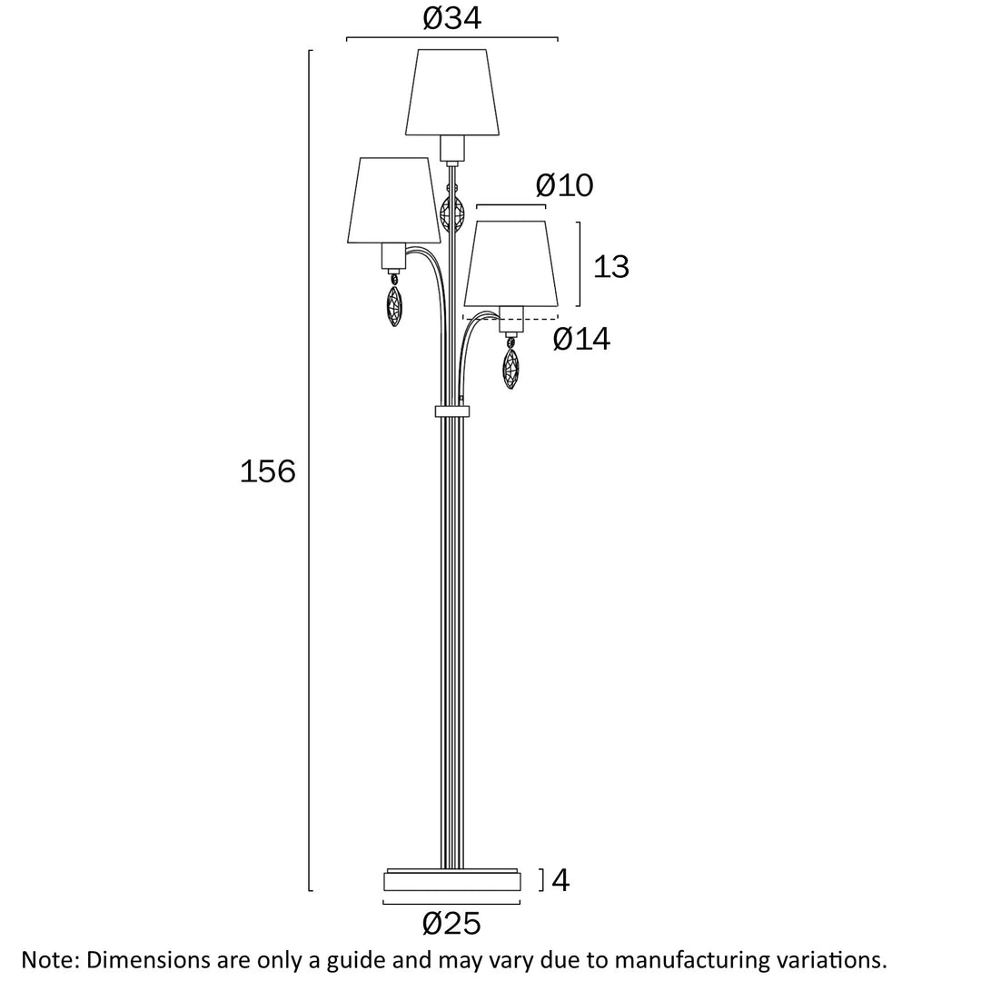 MALVERN 3 LIGHT FLOOR LAMP