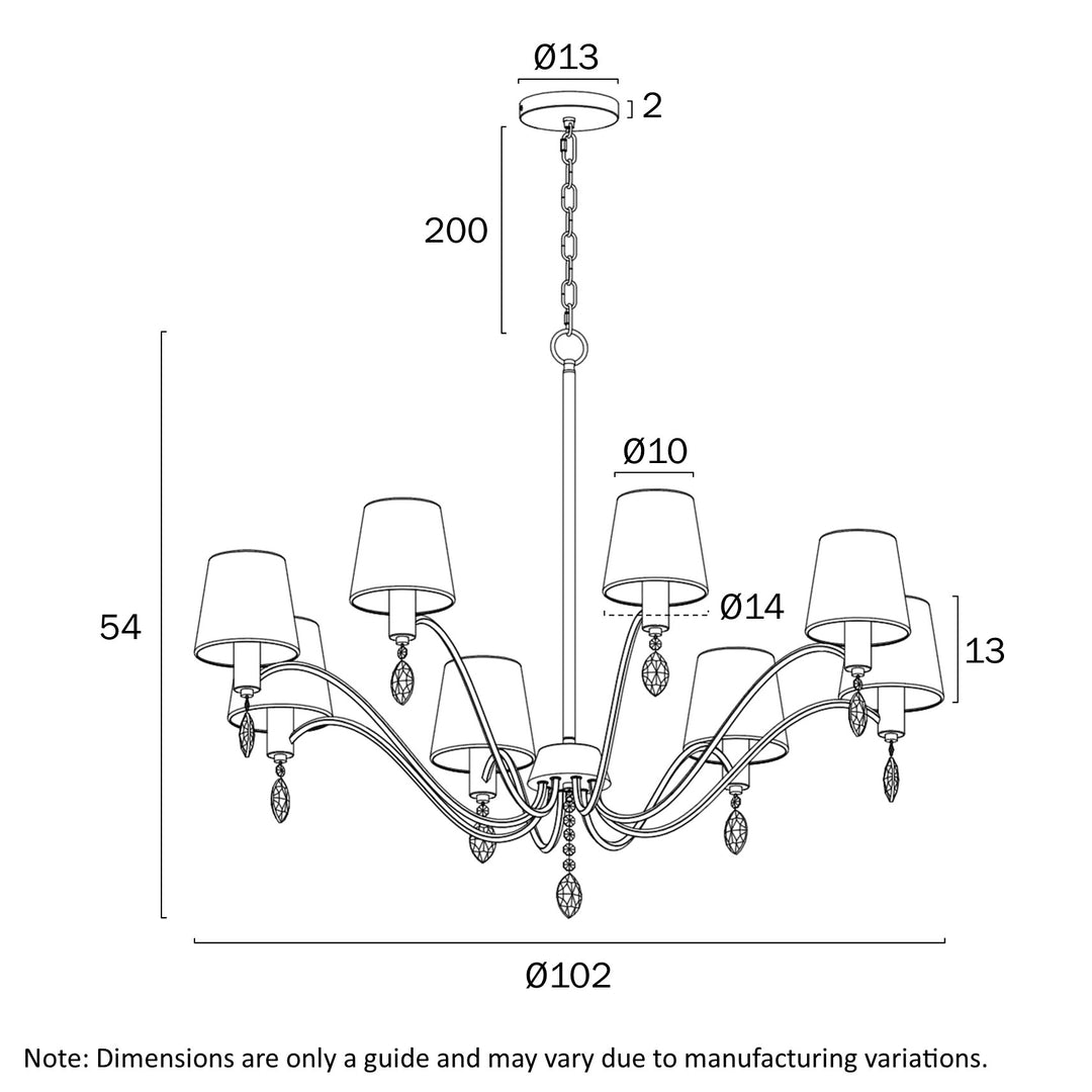 MALVERN 8 LIGHT PENDANT